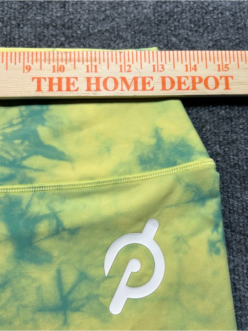 Peloton Neon Yellow and Teal Tie-Dye High-Rise Leggings - Picture 5 of 8
